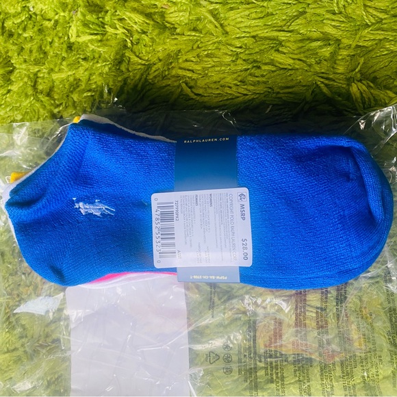 Ralph Lauren Polo Logo Ankle Sock 6-Pack (size 9-11-fits shoe size 4-10.5) - Picture 8 of 10